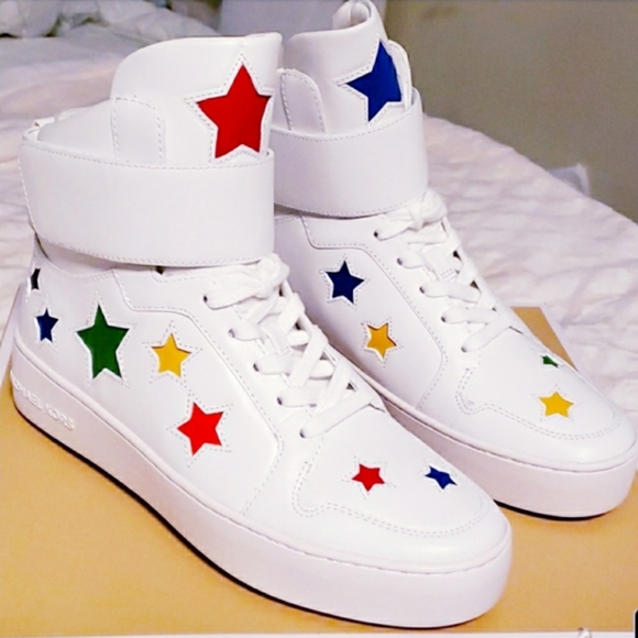 MICHAEL KORS sneakers Trent High Top White with ⭐ - Picture 7 of 8